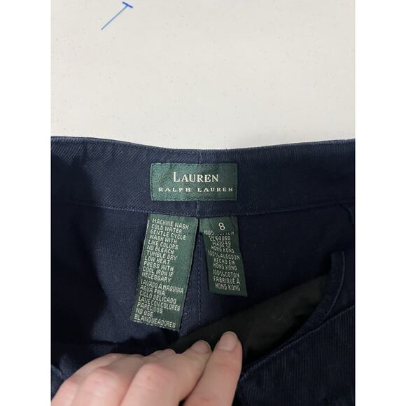 Ralph Lauren Woman’s Size 8 High Wast Wide Leg Blue Trouser Gold Button Nautical - Picture 5 of 13